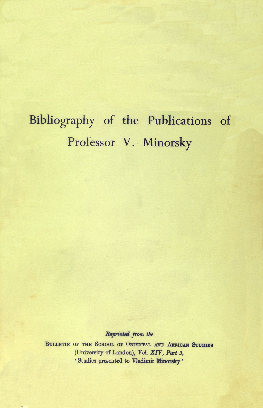 Bibliography of the Publications Of