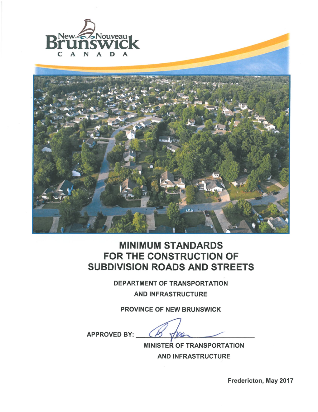 Minimum Standards for the Construction of Subdivision Roads and Streets (May 2017)
