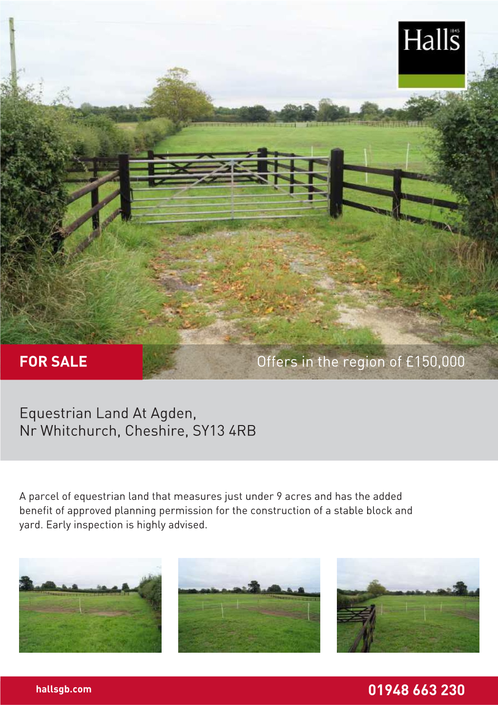 Equestrian Land at Agden, Nr Whitchurch, Cheshire, SY13 4RB