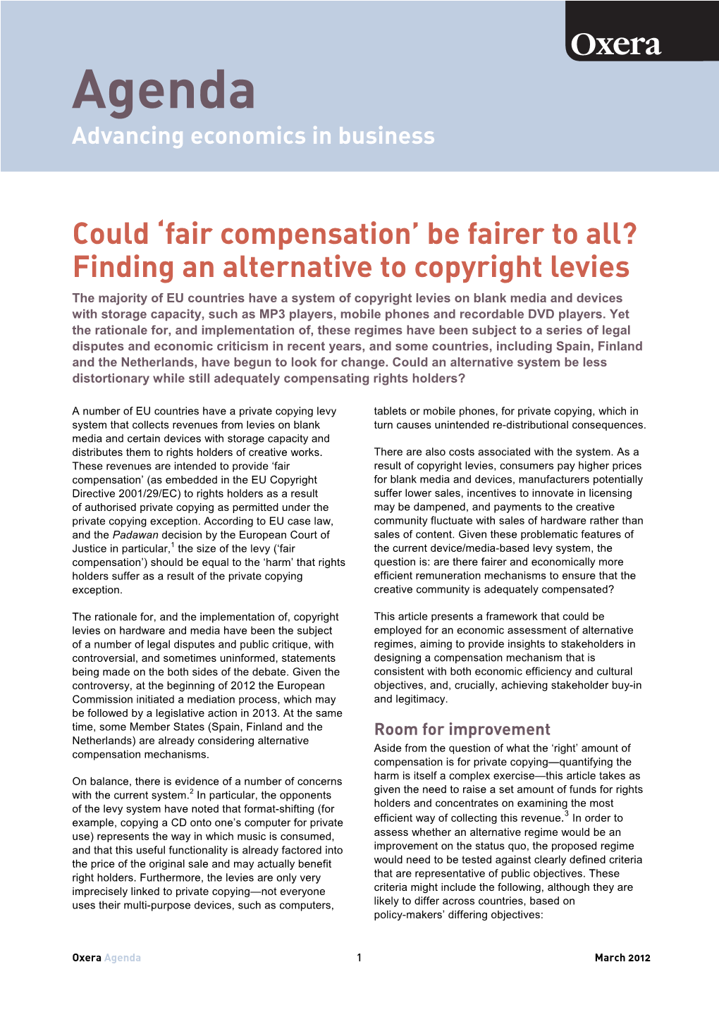 Finding an Alternative to Copyright Levies
