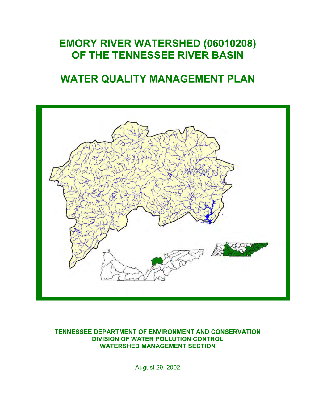 Emory River Watershed (06010208) of the Tennessee River Basin