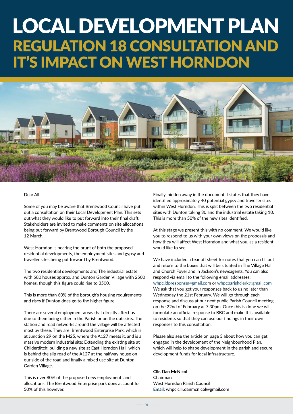Local Development Plan Regulation 18 Consultation and It’S Impact on West Horndon