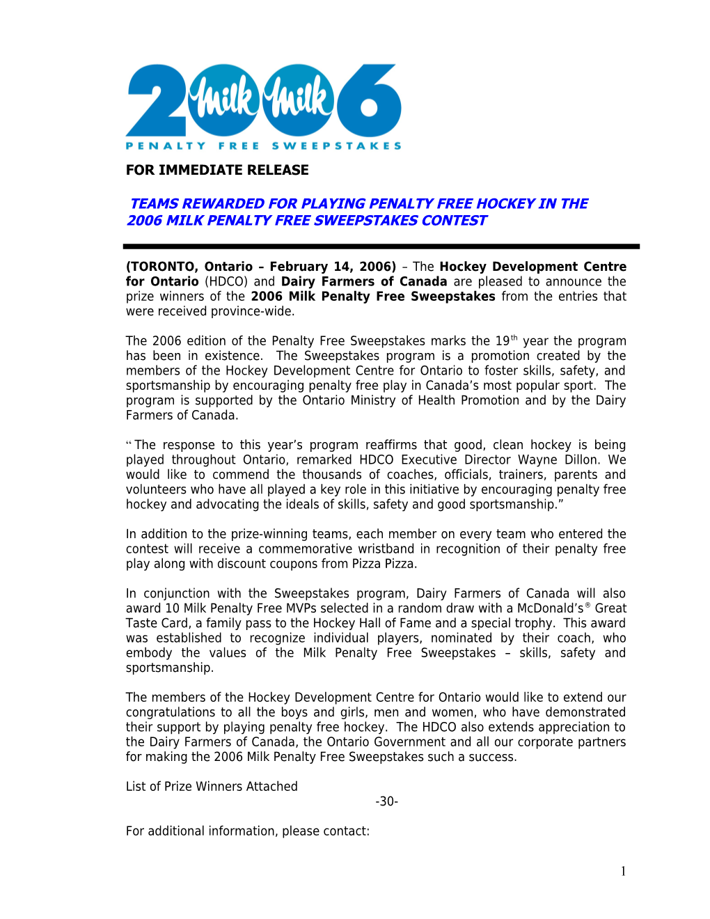 For Immediate Release s296