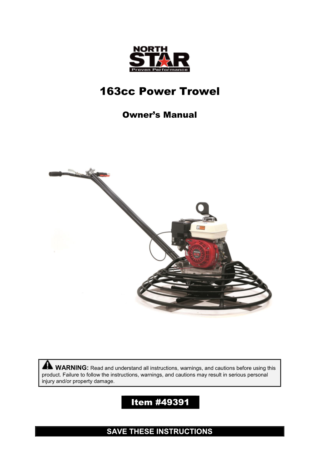 163Cc Power Trowel