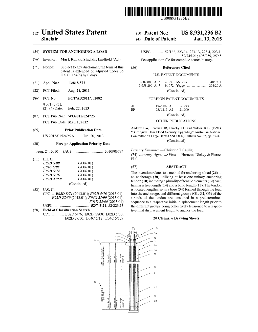 (12) United States Patent (10) Patent No.: US 8,931,236 B2 Sinclair (45) Date of Patent: Jan