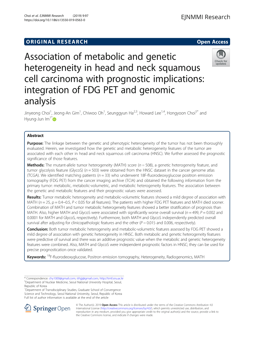 Association of Metabolic and Genetic Heterogeneity