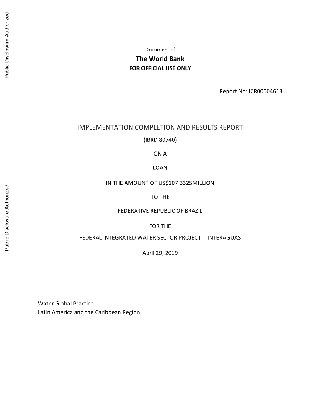 World Bank Document