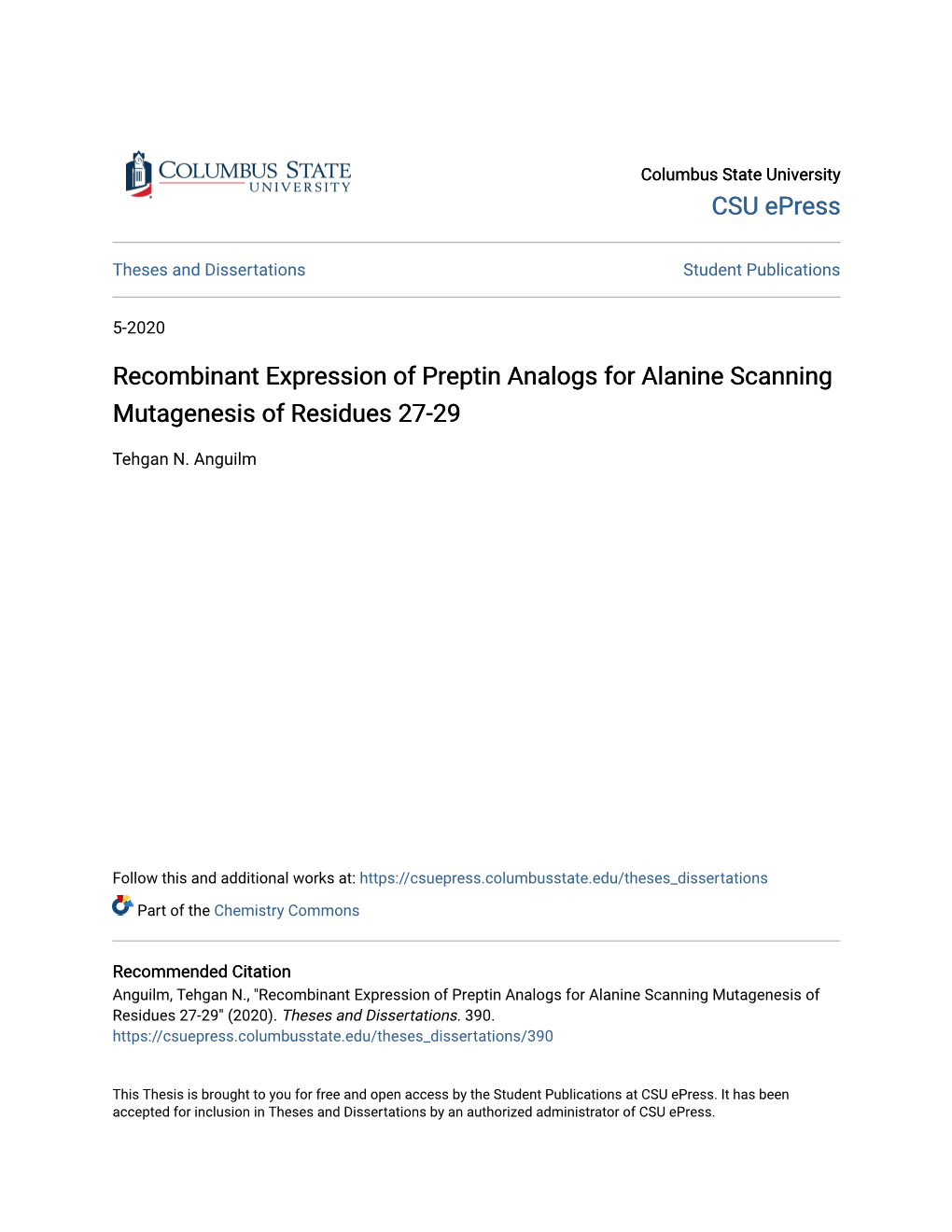 Recombinant Expression of Preptin Analogs for Alanine Scanning Mutagenesis of Residues 27-29