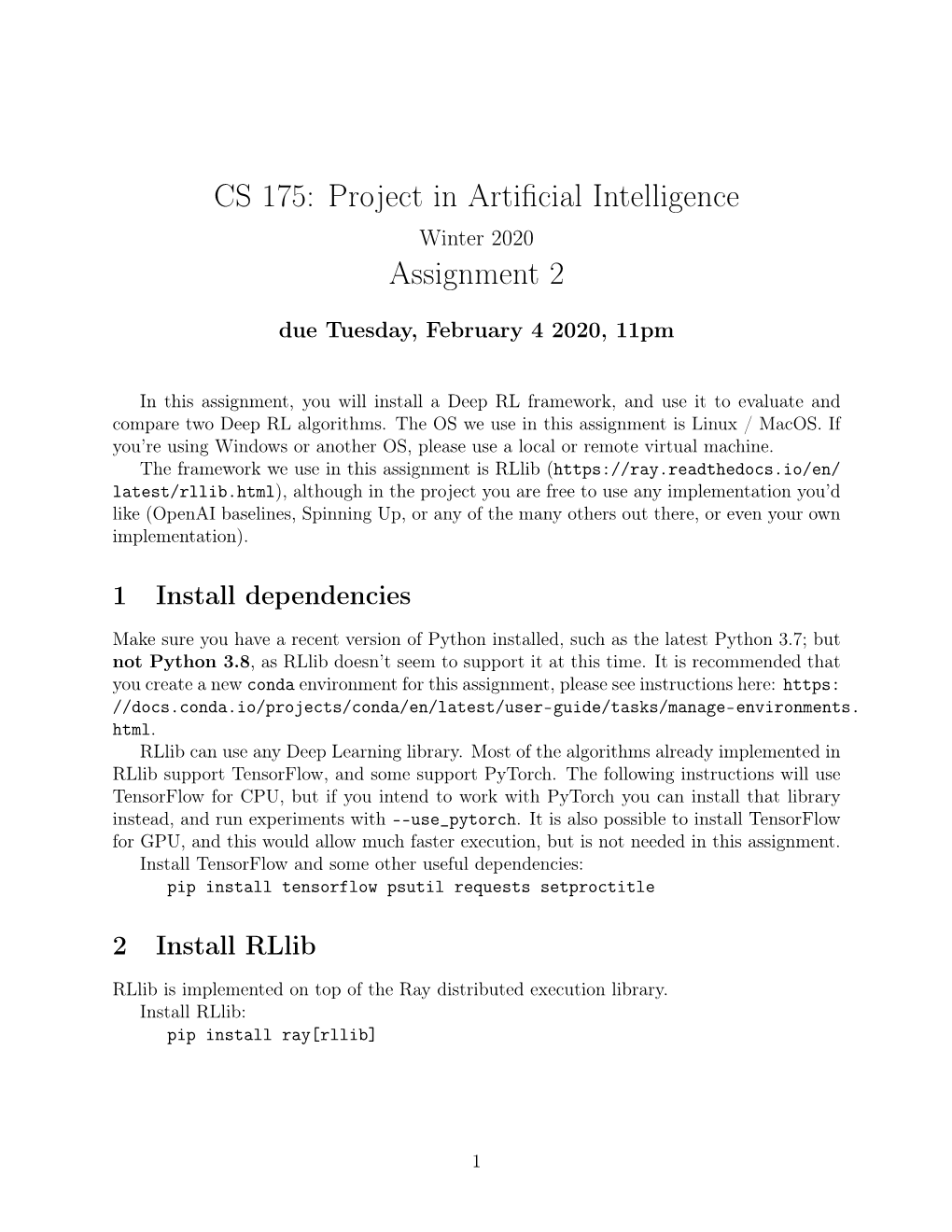 CS 175: Project in Artificial Intelligence Assignment 2