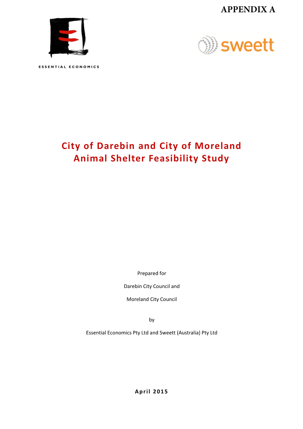 City of Darebin and City of Moreland Animal Shelter Feasibility Study