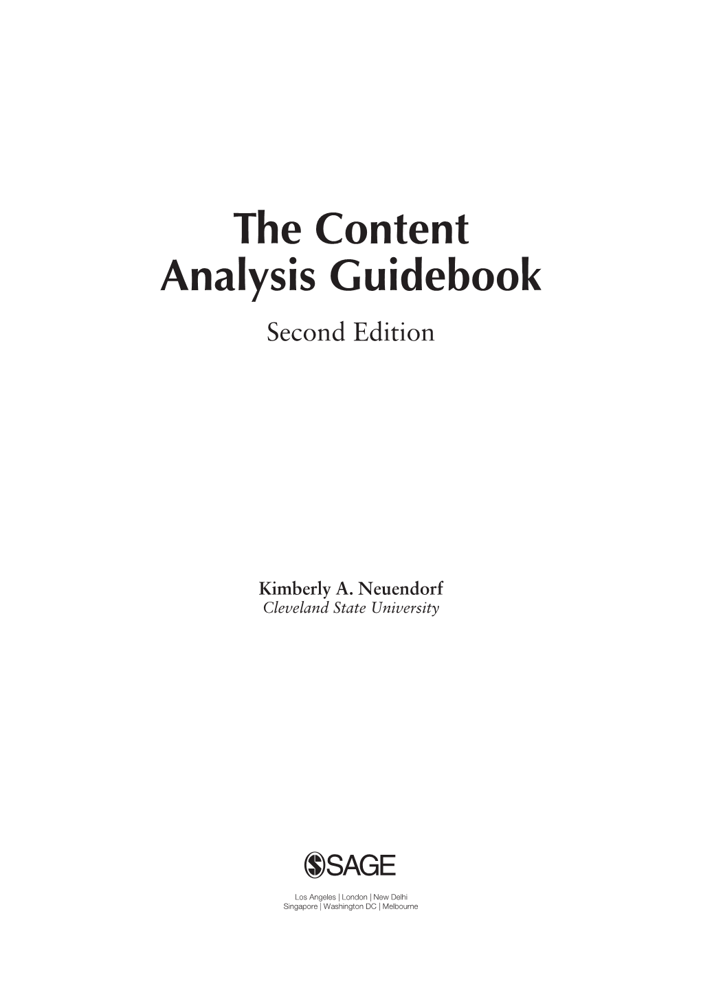 The Content Analysis Guidebook Second Edition