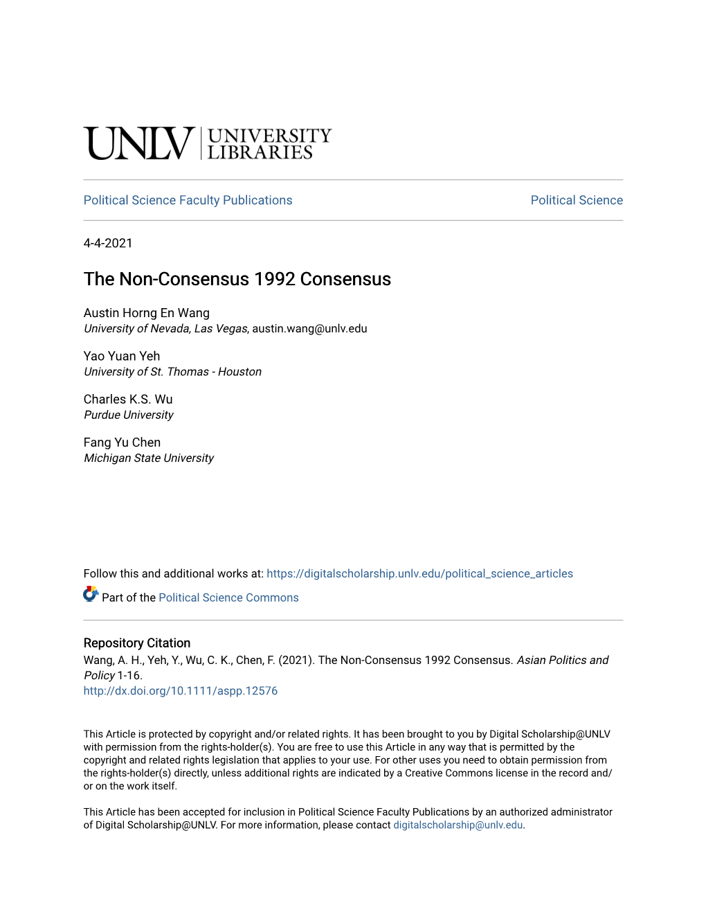 The Non-Consensus 1992 Consensus