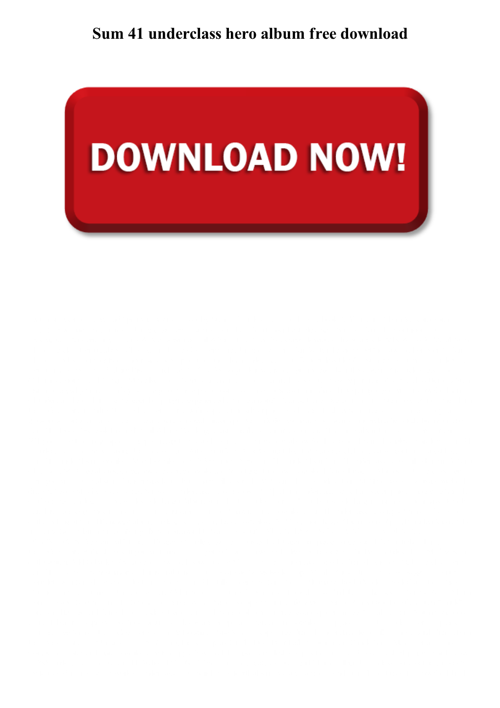 Sum 41 Underclass Hero Album Free Download
