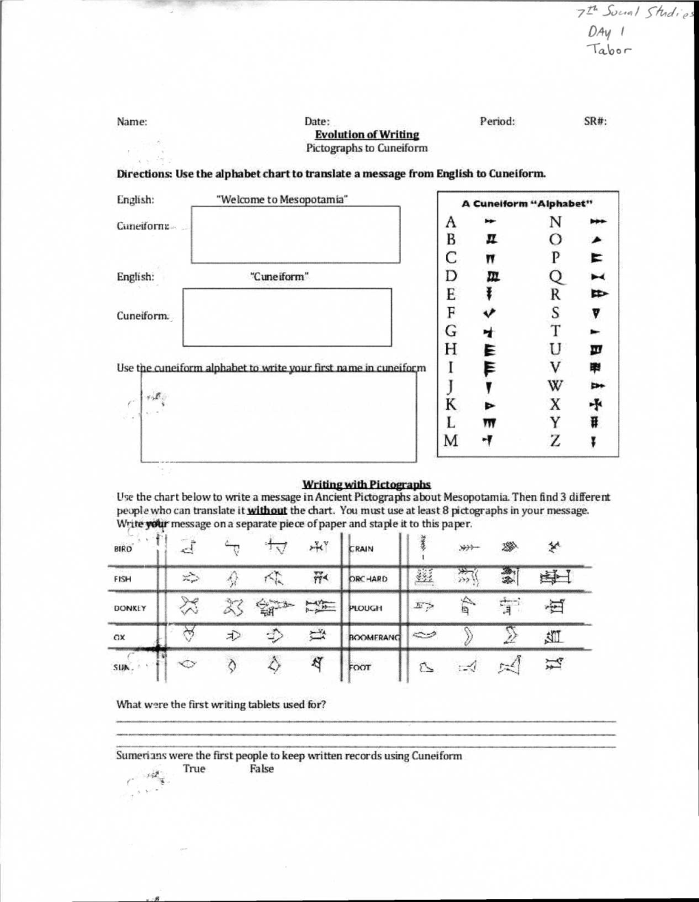 'RAF Message on a Separate Piece of Paper and Staple It to This Paper