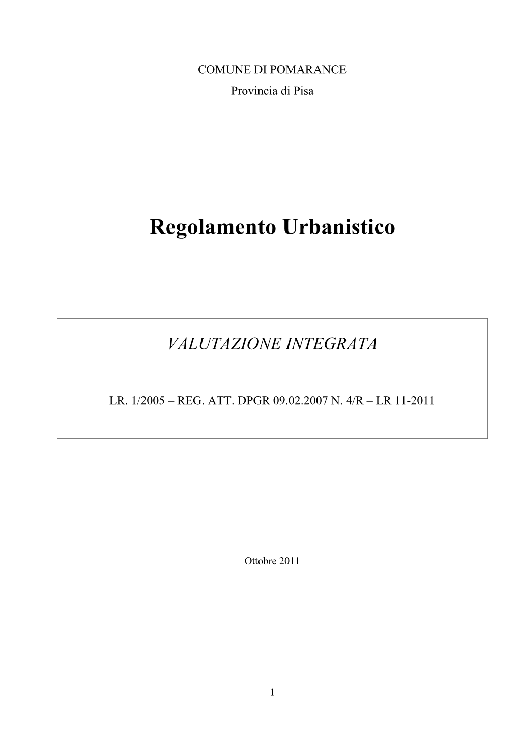 Regolamento Urbanistico