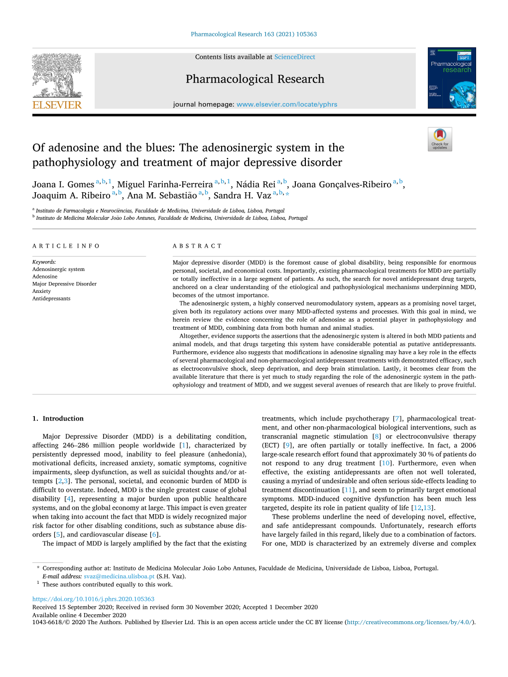 Of Adenosine and the Blues: the Adenosinergic System in the Pathophysiology and Treatment of Major Depressive Disorder