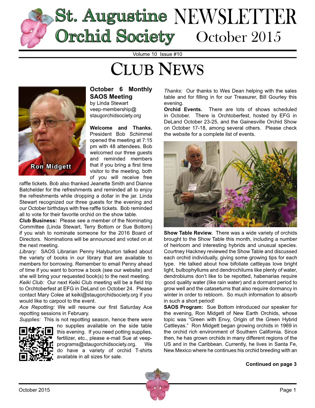 NEWSLETTER October 2015