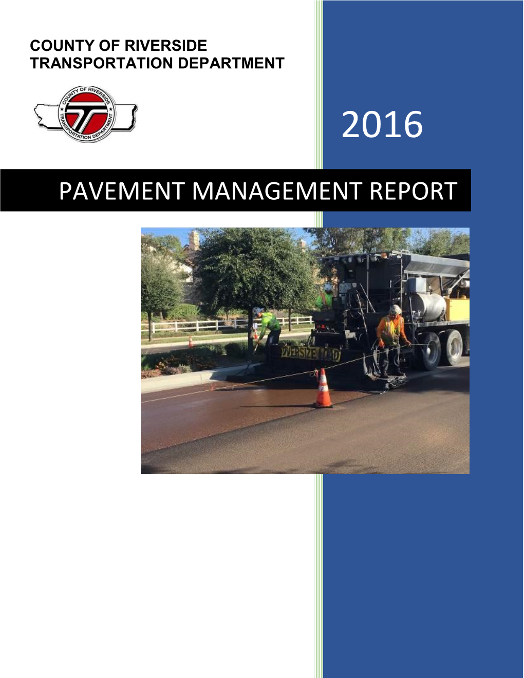 Pavement Management Report 2016