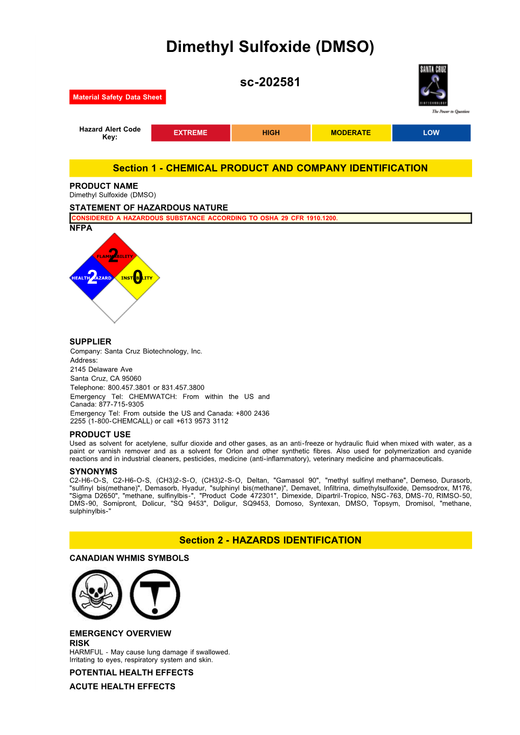 Dimethyl Sulfoxide (DMSO)