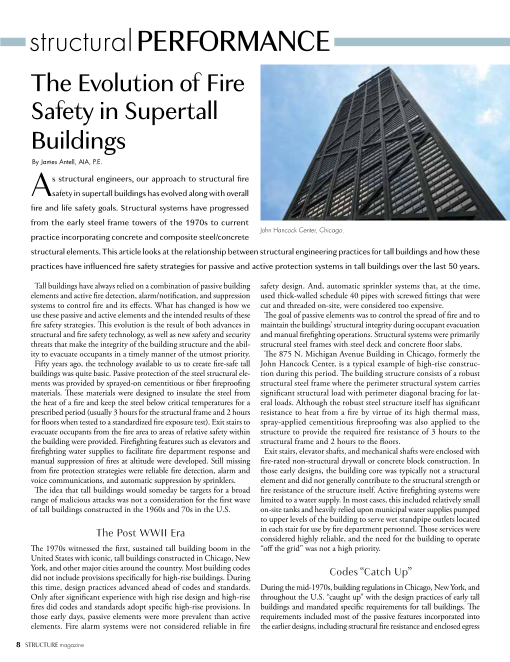 Structural PERFORMANCE the Evolution of Fire Safety in Supertall Buildings by James Antell, AIA, P.E