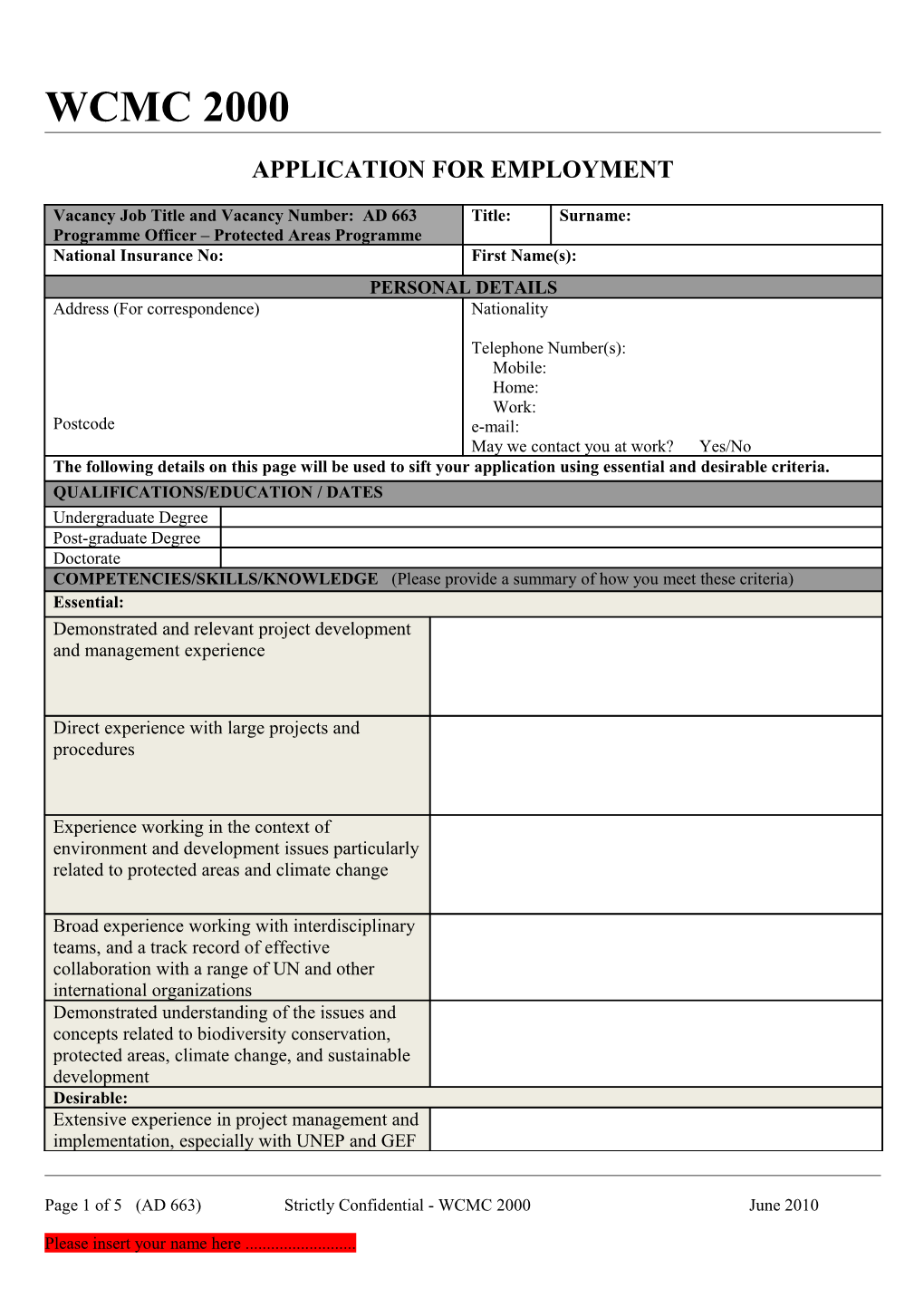 Recruitment Application Form