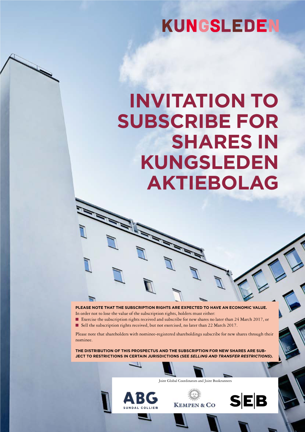 Prospectus Rights Issue Kungsleden 2017