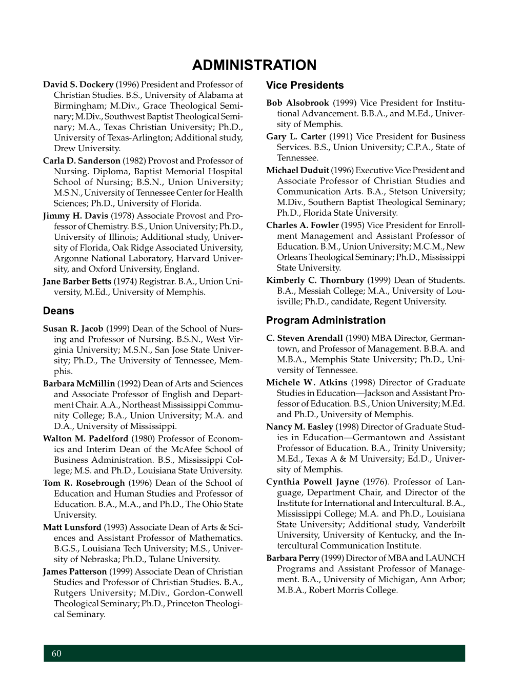 Graduate Catalogue 2001