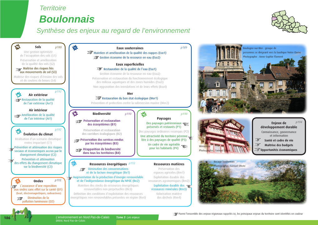 Boulonnais Synthèse Des Enjeux Au Regard De L’Environnement