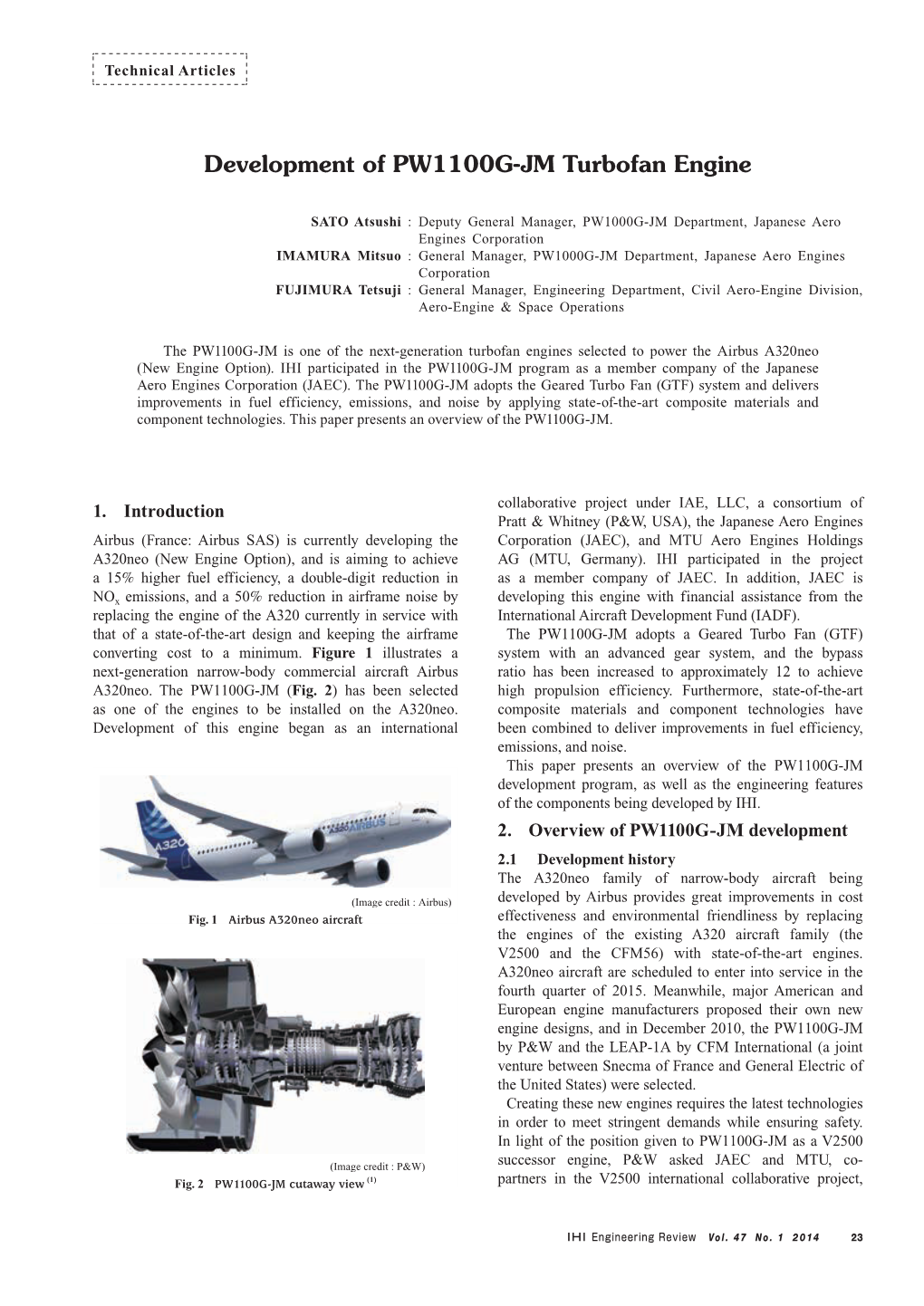 Development of PW1100G-JM Turbofan Engine（1.2MB）