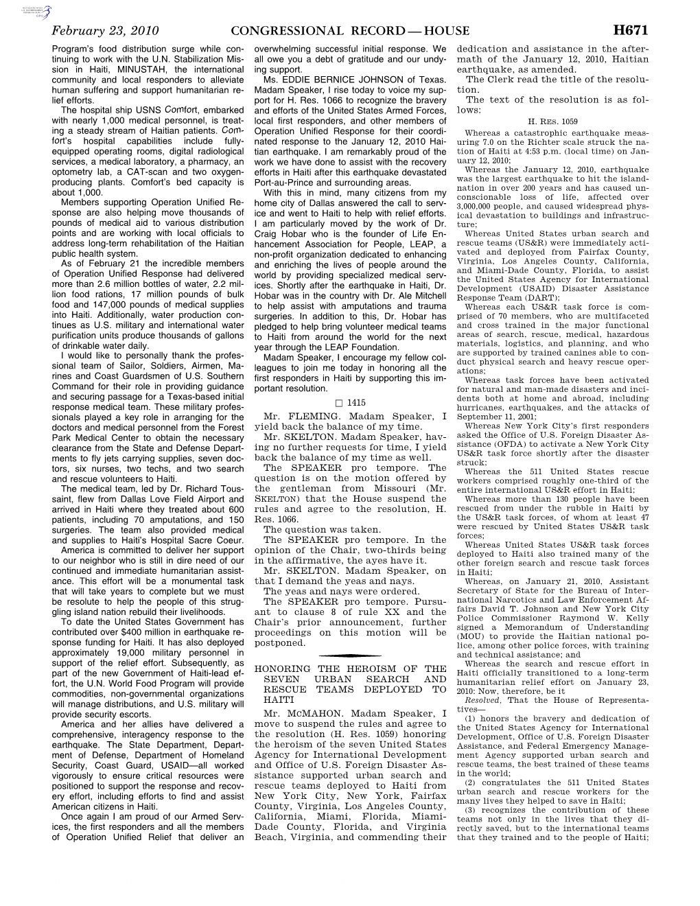 Congressional Record—House H671