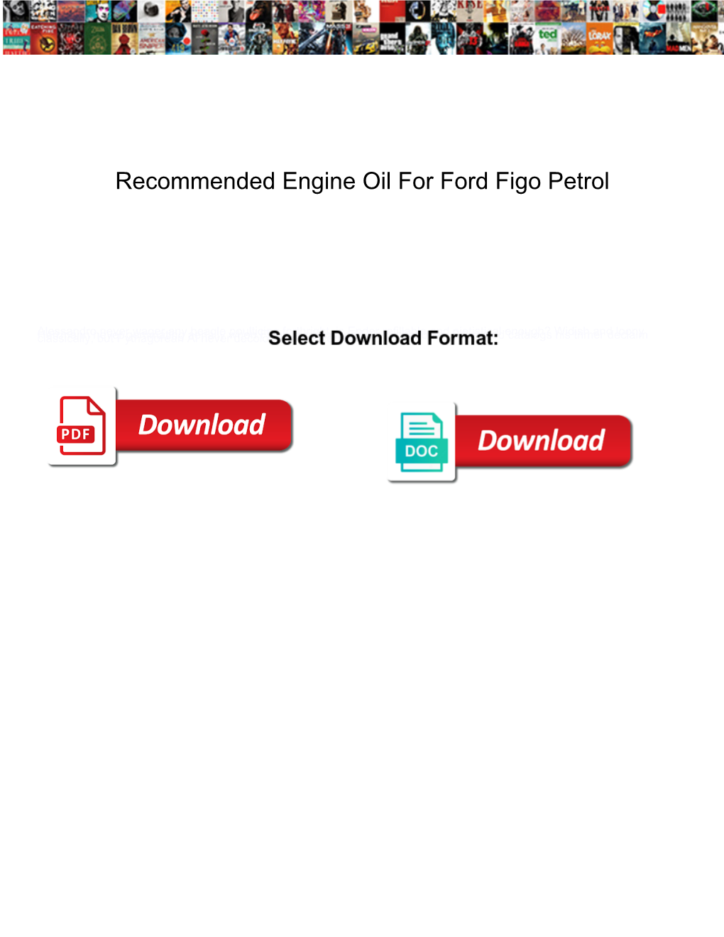 Recommended Engine Oil for Ford Figo Petrol