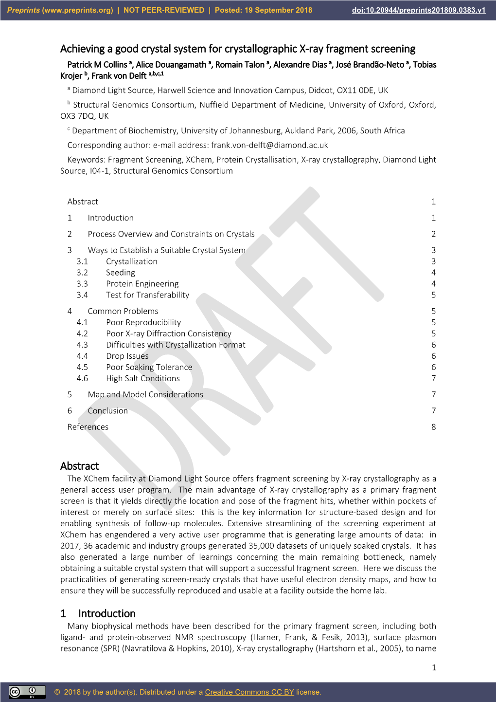 Achieving a Good Crystal System for Crystallographic X-Ray Fragment