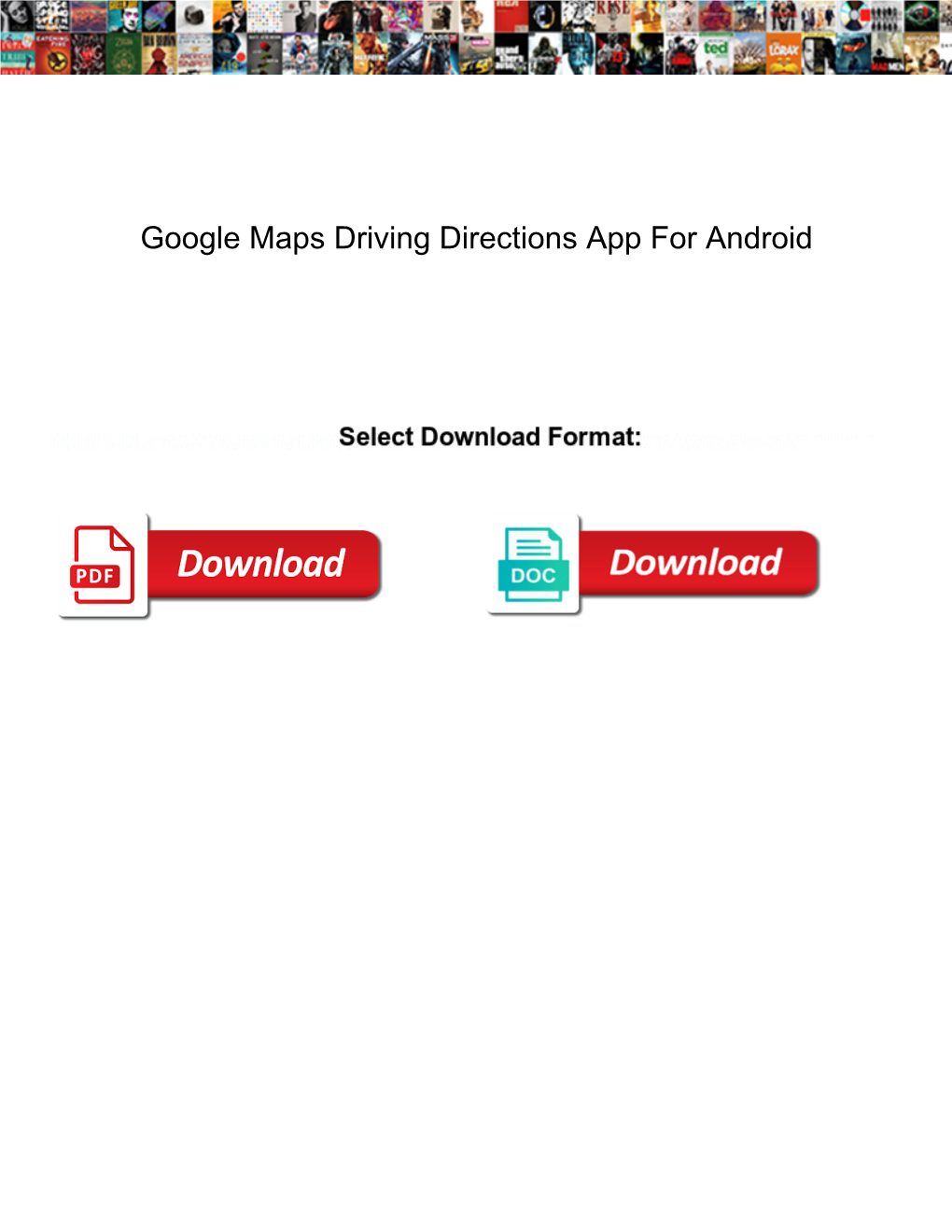 Google Maps Driving Directions App for Android