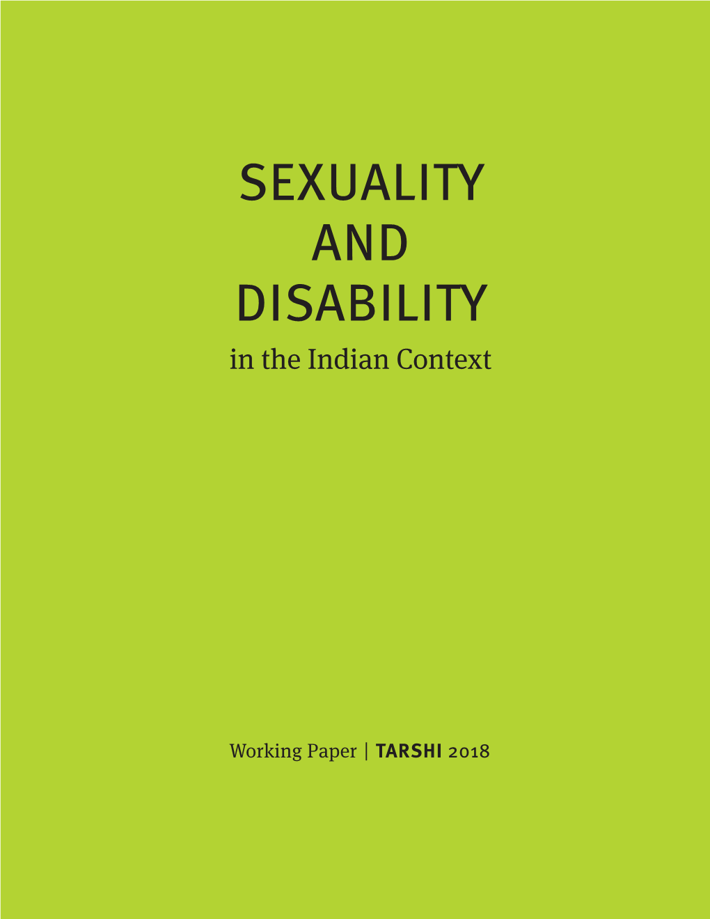 SEXUALITY and DISABILITY in the Indian Context