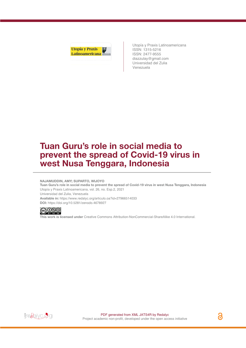 Tuan Guru's Role in Social Media to Prevent the Spread of Covid-19 Virus in West Nusa Tenggara, Indonesia