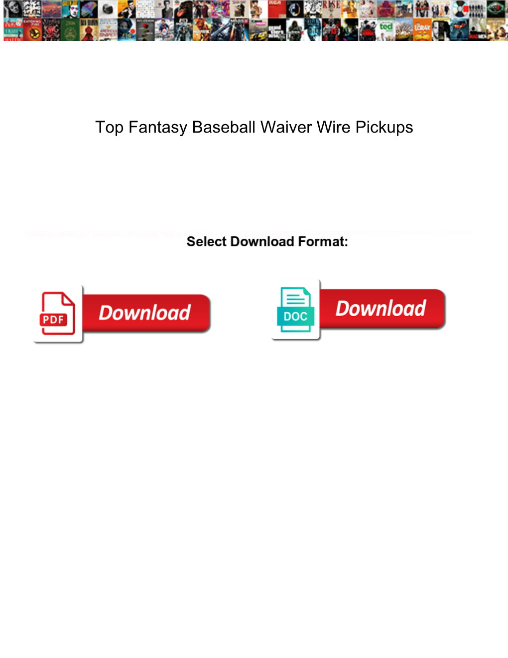 Top Fantasy Baseball Waiver Wire Pickups