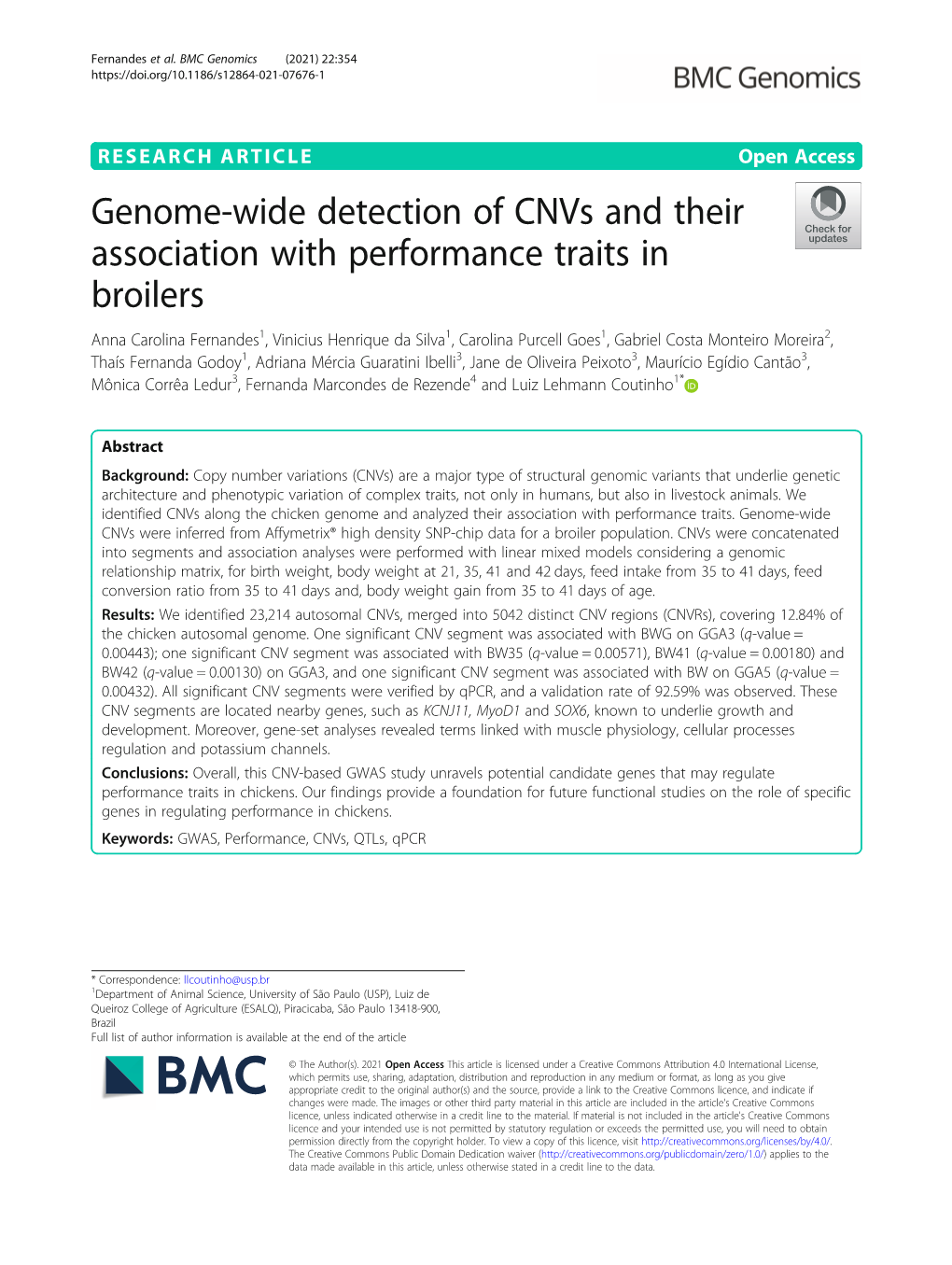 Genome-Wide Detection of Cnvs and Their Association with Performance