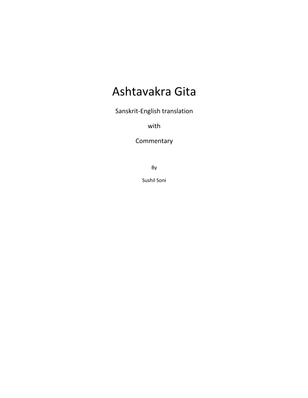 Ashtavakra Gita