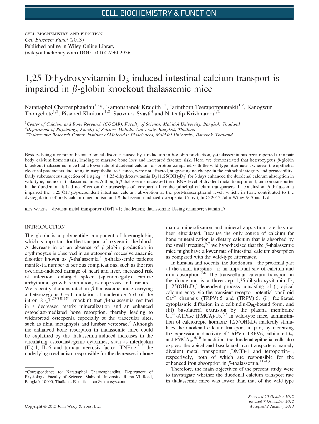 1,25Dihydroxyvitamin D3induced Intestinal Calcium Transport Is