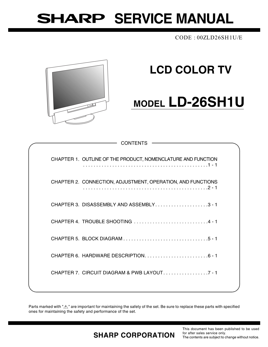 Q SERVICE MANUAL MODEL LD-26SH1U