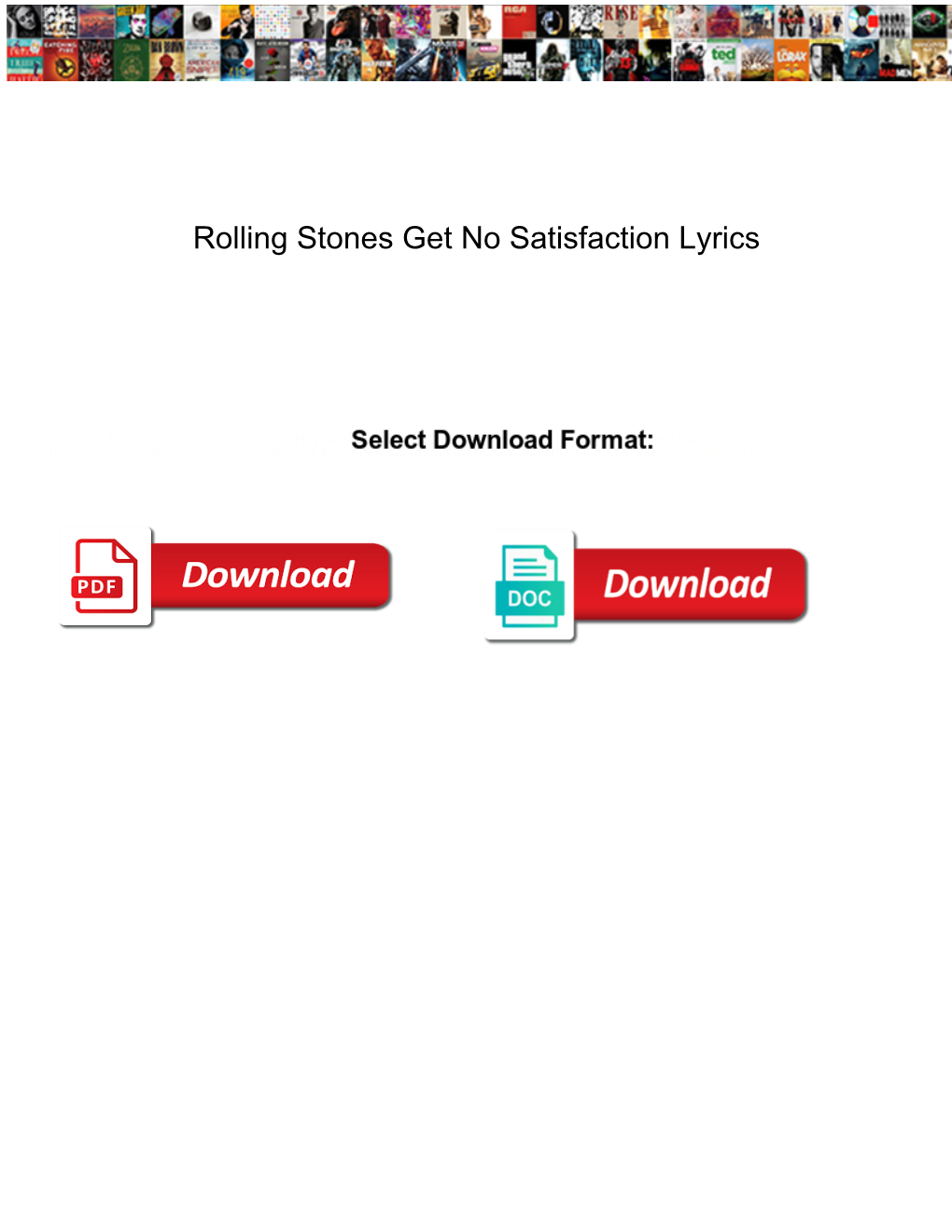 Rolling Stones Get No Satisfaction Lyrics