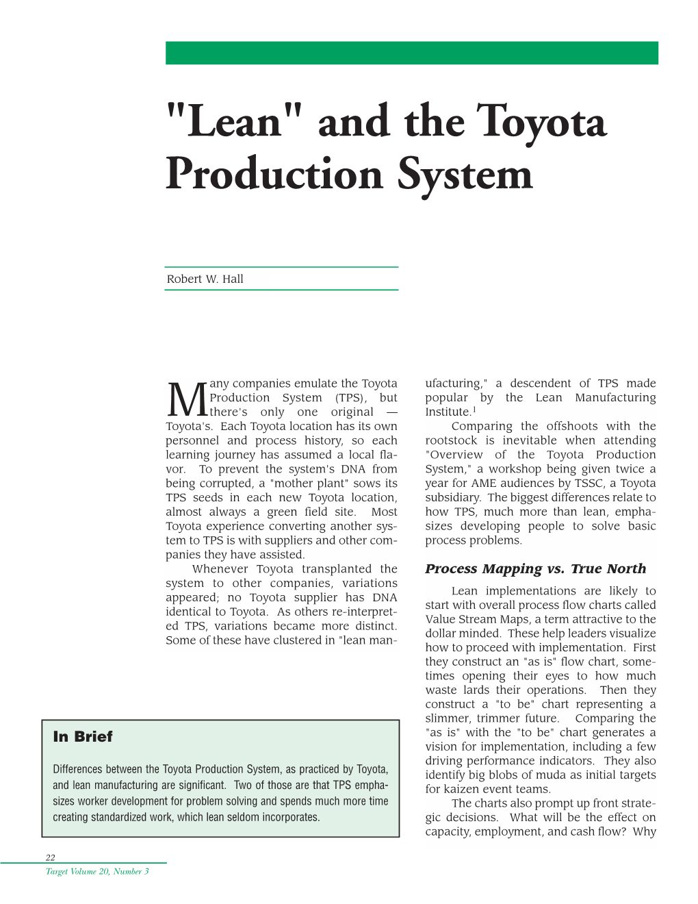 Lean and the Toyota Production System