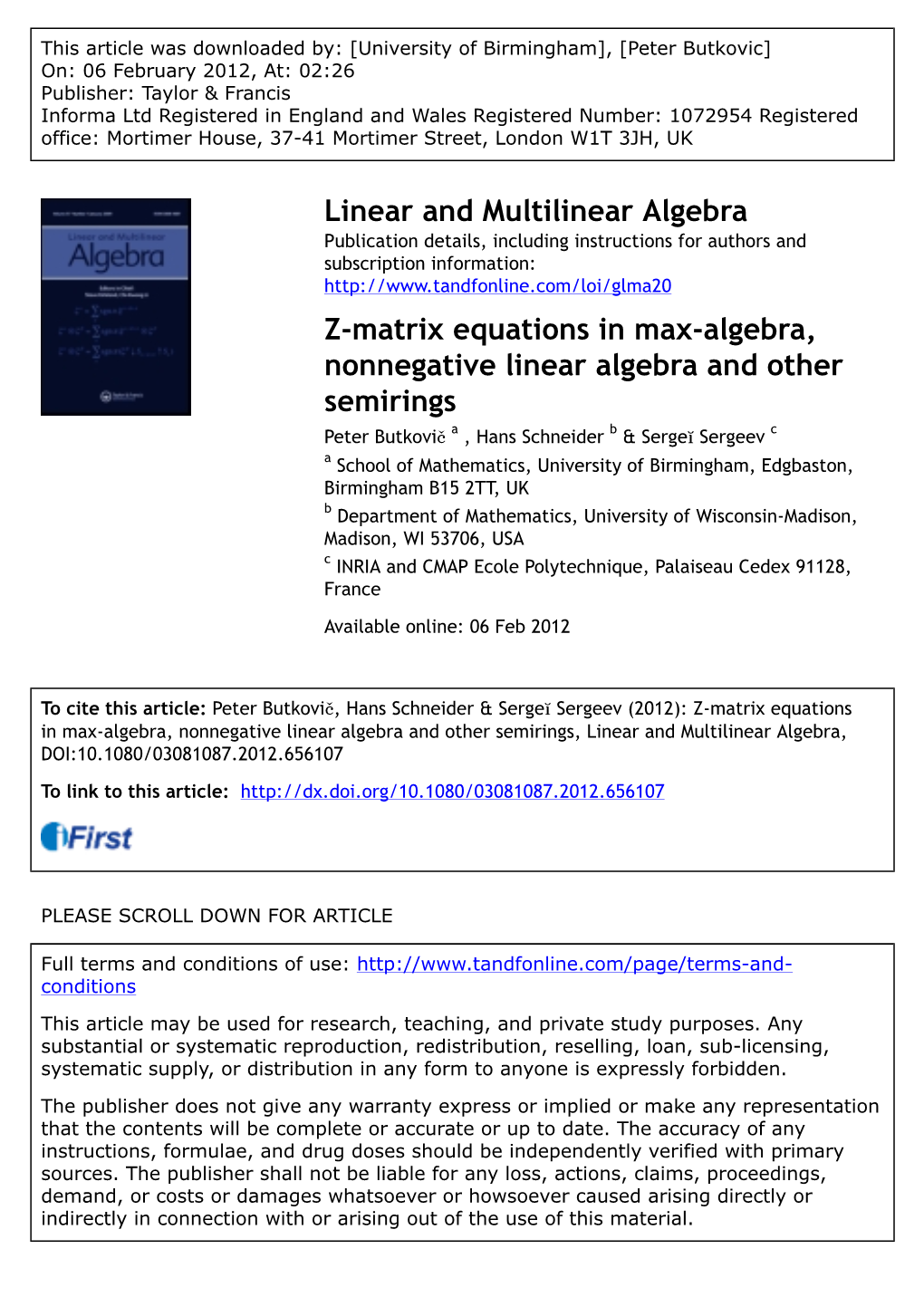 Z-Matrix Equations in Max-Algebra, Nonnegative Linear Algebra And