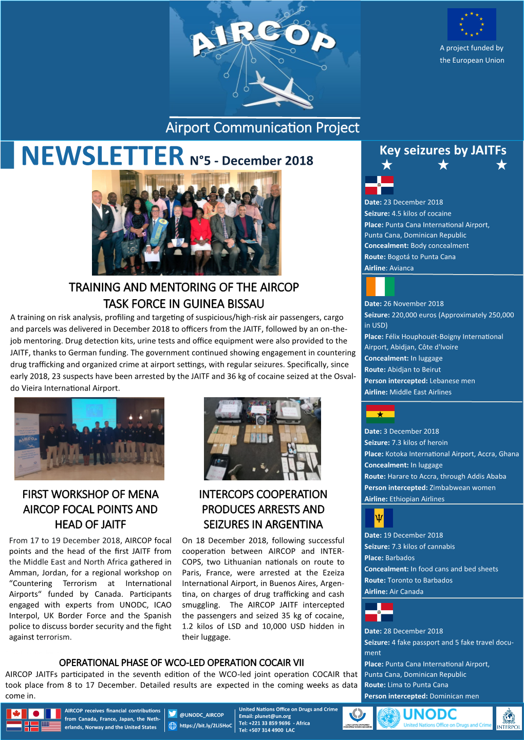 Airport Communication Project Key Seizures by Jaitfs NEWSLETTER N°5 - December 2018