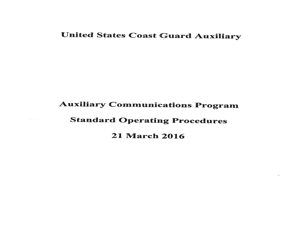 Auxiliary Communications