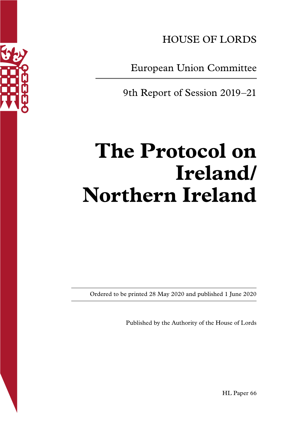 The Protocol on Ireland/Northern Ireland