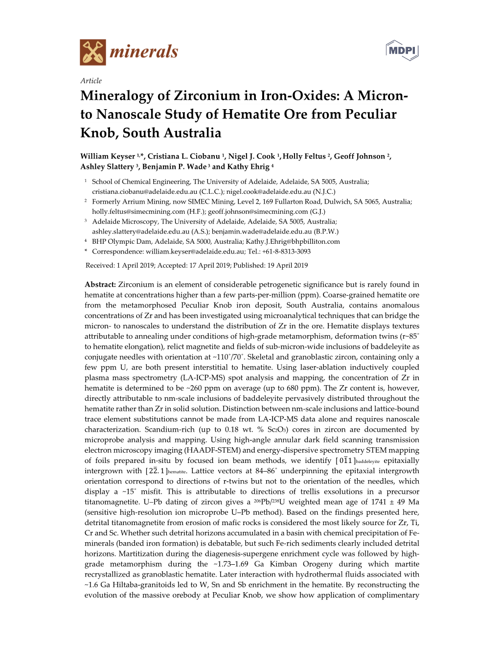 Mineralogy of Zirconium in Iron-Oxides