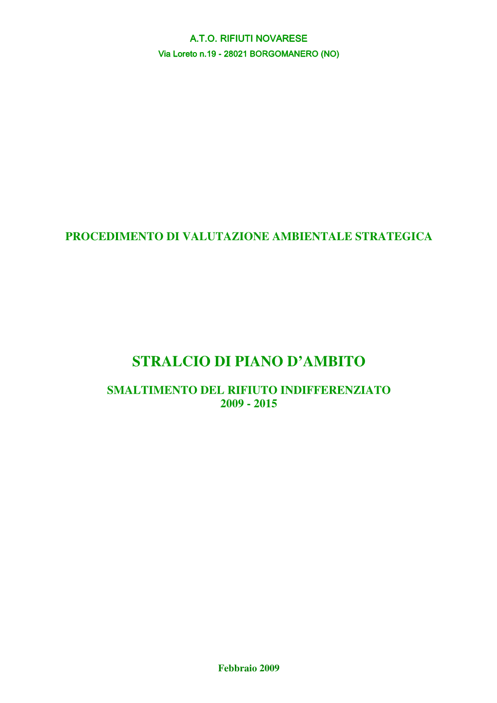 Stralcio Di Piano D'ambito