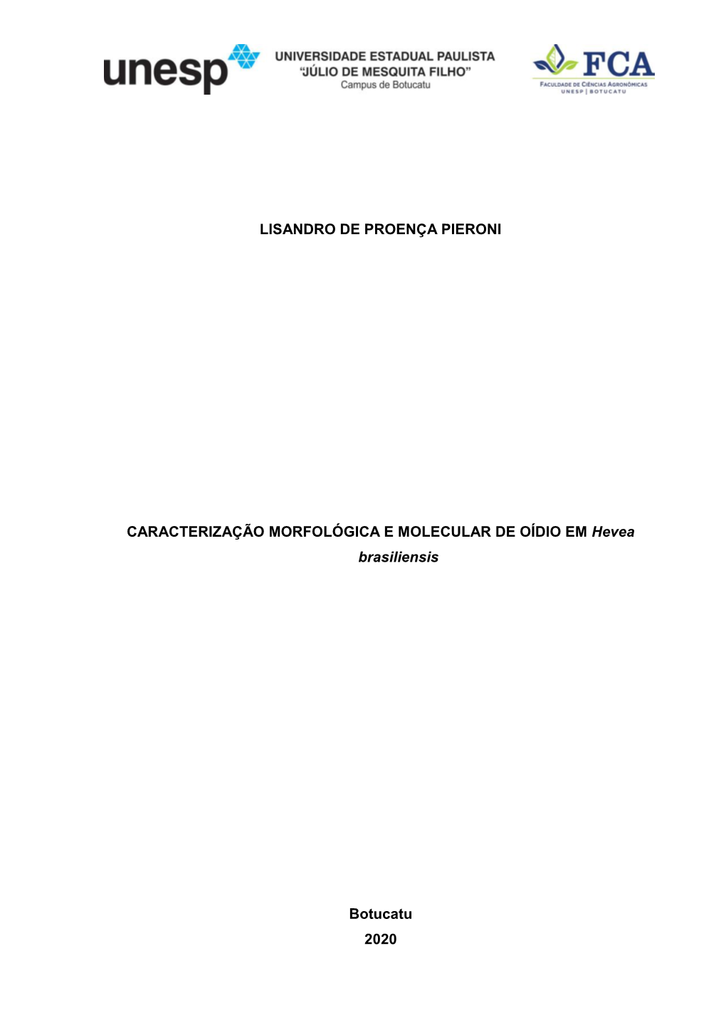 Lisandro De Proença Pieroni Caracterização