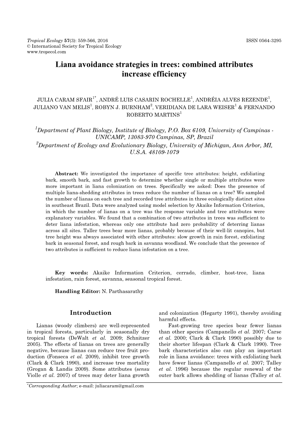 Liana Avoidance Strategies in Trees: Combined Attributes Increase Efficiency